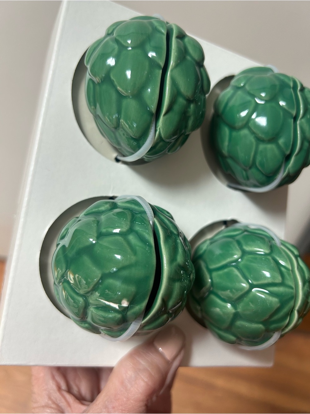 Ceramic Green Artichoke Dinnerware Accent Set - Pack of 4 - Picture 3 of 3